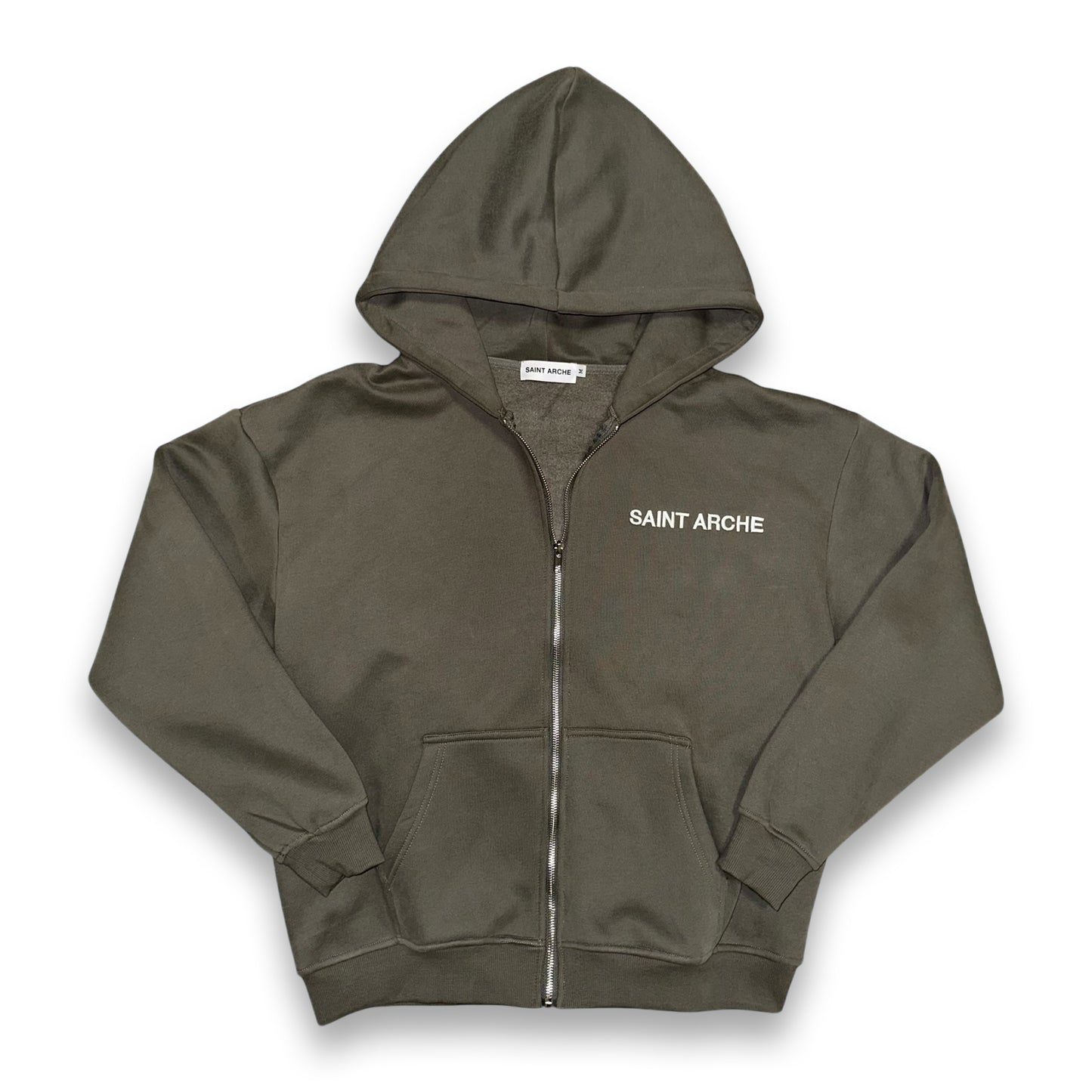 "Essential" Zip-Up Hoodie - Gray/Green