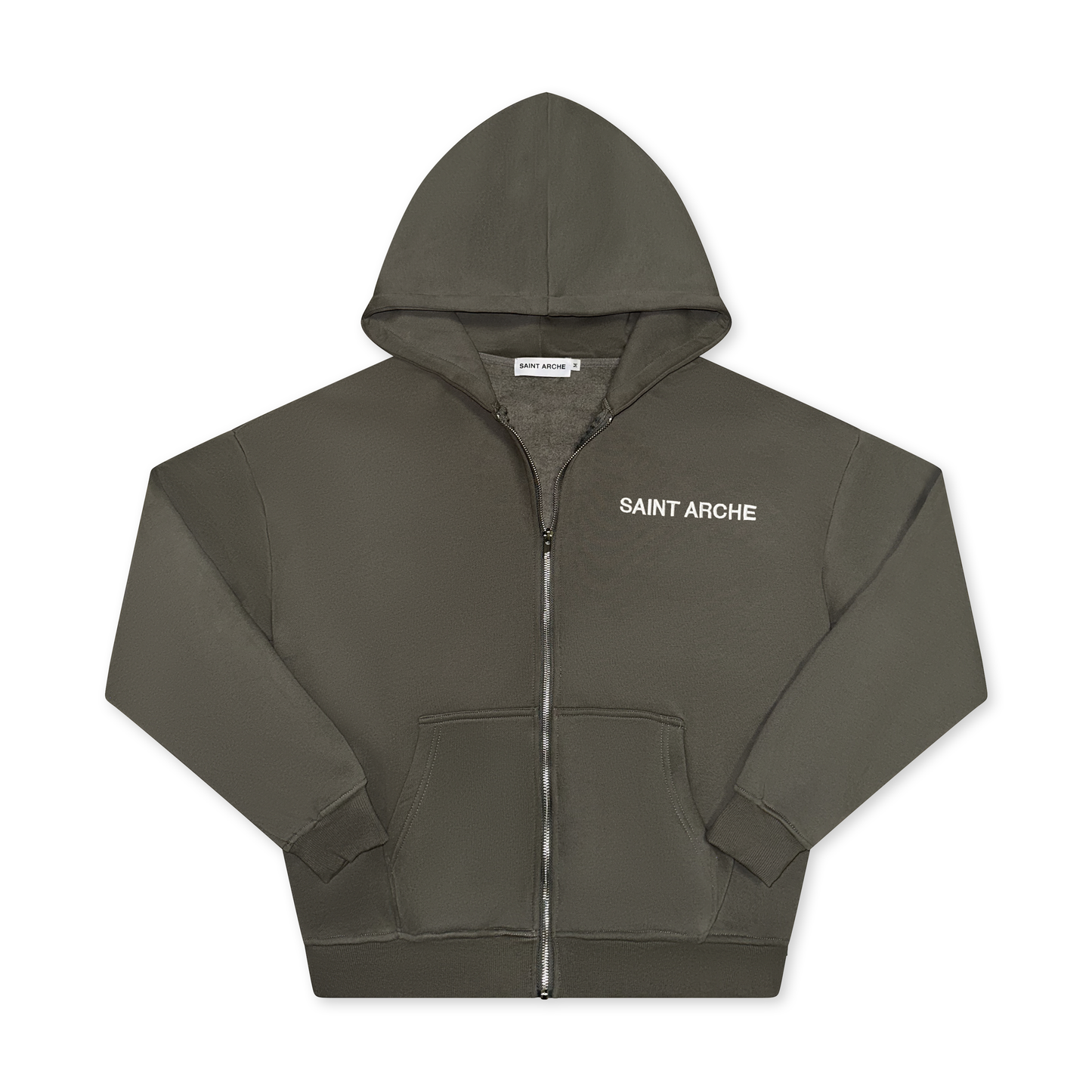 "Essential" Zip-Up Hoodie - Gray/Green