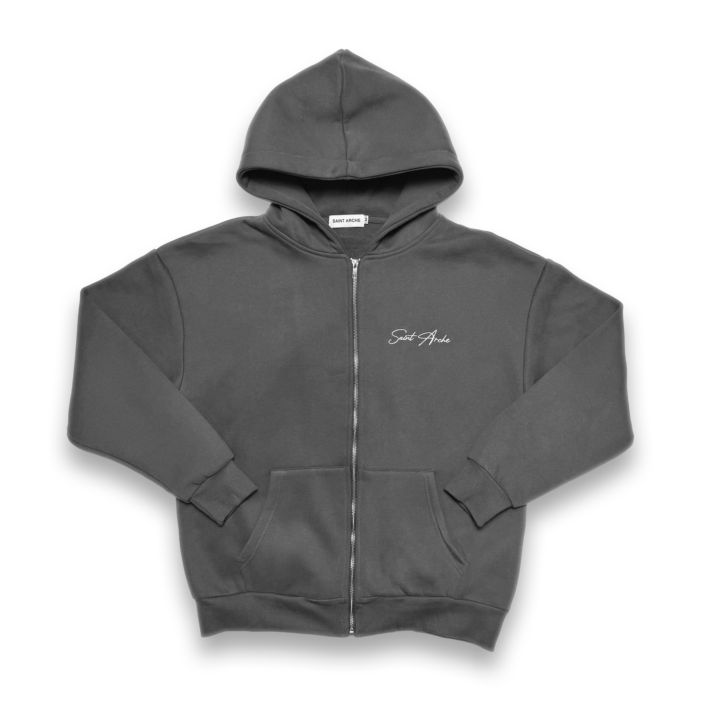 "Signature" Zip-Up Hoodie - Dark Gray